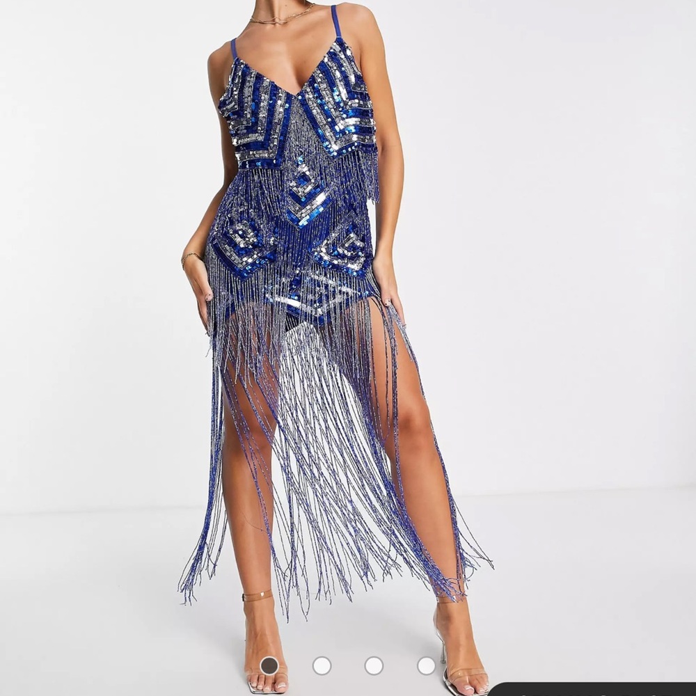 Strappy embellished mini dress